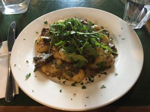 Vegan mushroom gnocchi  at The Ambitious Act in South Melbourne
