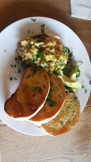 Vegan eggs at The Ambitious Act in South Melbourne