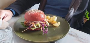 Jack fruit burger at The Ambitious Act in South Melbourne