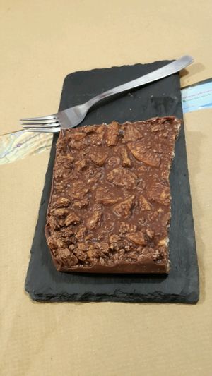 Vegan chocolate cake! Super happy! at Il Fornaccio in Arzua