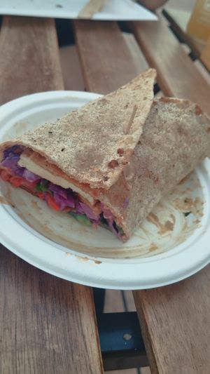 Half 'rollito' with tofu at AguaViento WaterWind - Food Truck in Cadiz