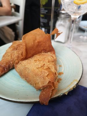Chickpea filo triangles at The Real Greek - Covent Garden in London