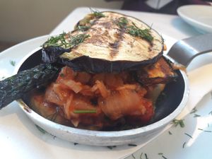 Vegan moussaka at The Real Greek - Covent Garden in London
