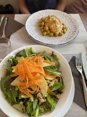 salad with tofu / gnocchi with vegan pesto  at Centro Botanico in Milan