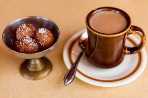 gulab jamun and chai at Bombay Bar and Grill in Sacramento