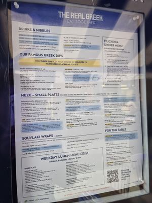Vegan options labelled. Not overwhelming though. at The Real Greek - Soho in London