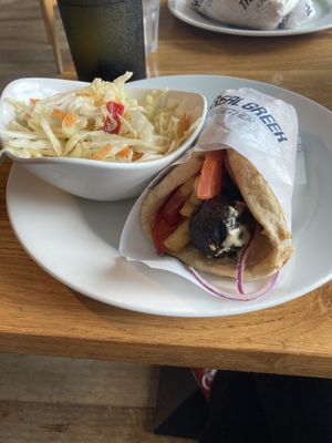 Meatball wrap with slaw!  at The Real Greek in Southampton