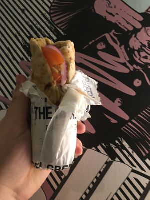 Vegan meatballs Souvlaki  at The Real Greek in Southampton