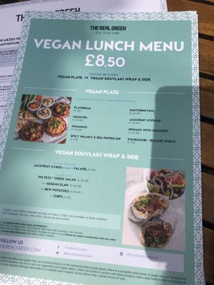 Special menu at The Real Greek - Stratford in East London