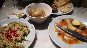 Various dishes at The Real Greek - Stratford in East London