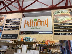 Menu board at Harmony Plant Fare in Cincinnati