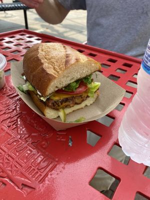 Chopped cheese sandwich at Harmony Plant Fare in Cincinnati