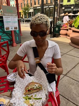 Outdoor seating area  at Harmony Plant Fare in Cincinnati