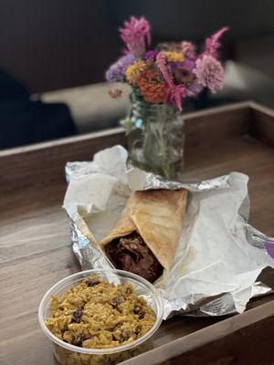 Curry chik’n salad and gyro wrap   at Harmony Plant Fare in Cincinnati