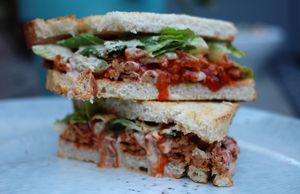 Buffalo Chicken with Cashew Ranch Panini at Harmony Plant Fare in Cincinnati