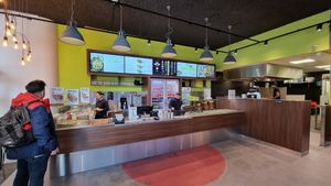 Interior, counter at Eazie in Amsterdam