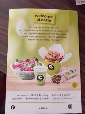 menu at Eazie in Amsterdam