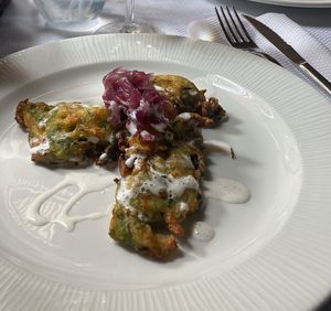 Zucchini flowers   at Be Bop in Milan