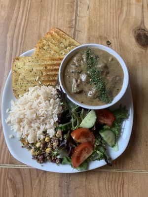 Mushroom stroganoff    at Bluestone Coffee Shop in Barrhead