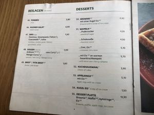 Speisekarte der Zeil-Kittchen (alles vegan!)  at Zeil Kitchen in Frankfurt