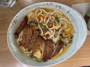 Udon with Schnitzel stripes  at Zeil Kitchen in Frankfurt