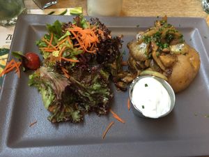 Baked potato with mushrooms and onions ?? was amazing ! at Zeil Kitchen in Frankfurt