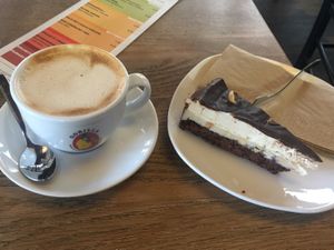 Cappuccino and Cake at Zeil Kitchen in Frankfurt