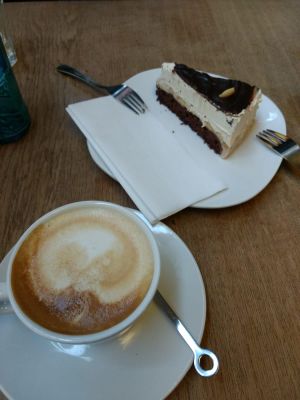 Cake and coffee  at Zeil Kitchen in Frankfurt