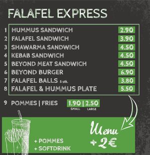 Menu  at Zeil Kitchen in Frankfurt