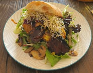 Vegan burger at Four Seasons Bistro in Mittagong