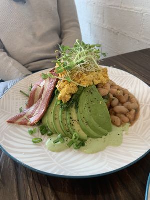 Scrambled tofu and toast (vegan)  at Four Seasons Bistro in Mittagong