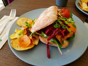 Vegan "AUTUMN" burger.  at Four Seasons Bistro in Mittagong