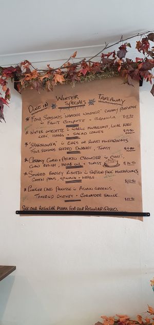 Specials menu at Four Seasons Bistro in Mittagong