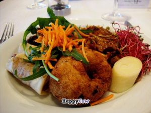 small plate with assorted starters at Restaurant Bona Dea in Zurich