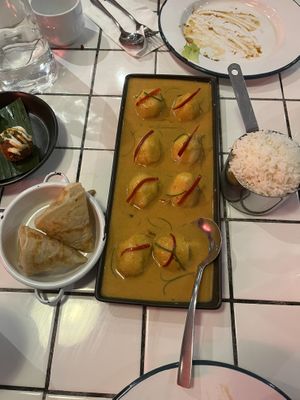 Rotis and potato massaman curry  at Little Turtle in Enmore
