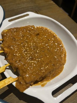 BBQ tofu satay   at Little Turtle in Enmore
