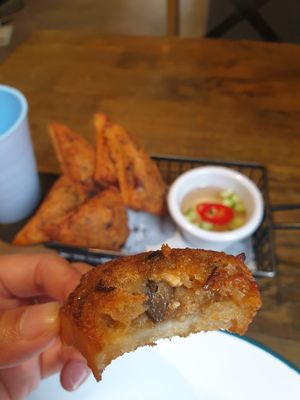Mushroom crostini $14.90 at Little Turtle in Enmore
