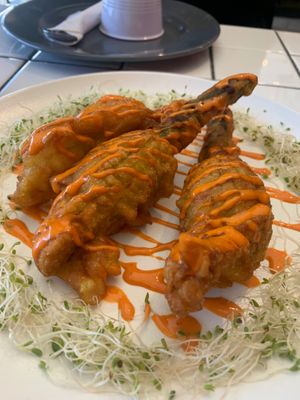 Zucchini flowers  at Little Turtle in Enmore