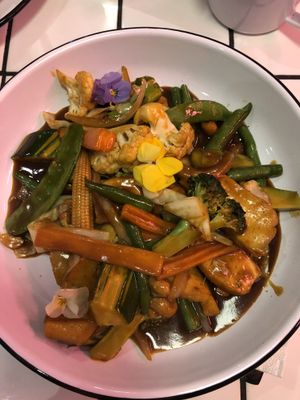 Cashew nut stir fry with special sauce. SO GOOD! at Little Turtle in Enmore