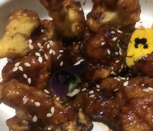Sticky sesame wings 
(Cauliflower) at Little Turtle in Enmore