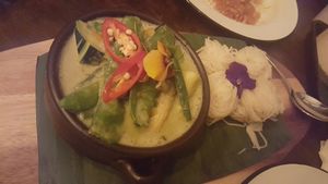 Green curry with side noodles at Little Turtle in Enmore