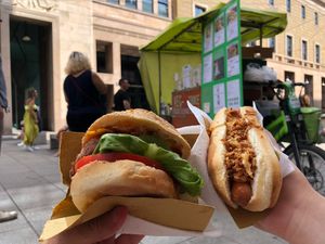 The hot dog is great but the Silverback is amazing!! at Veg-MI Trike in Milan