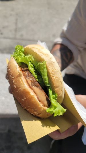 Super delicious burger, even my non vegetarian friend enjoyed it a lot 😁 at Veg-MI Trike in Milan