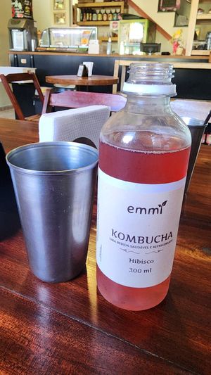 hibiscus kombucha. very good at Salgados Veganos Manaus in Manaus