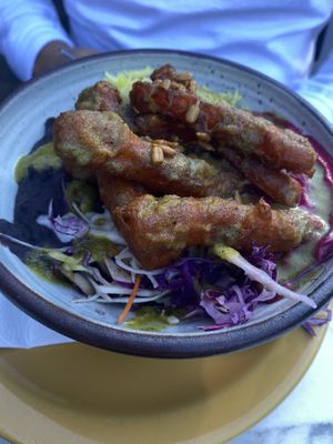 Crispy carrot burrito bowl  at The Taco Club in Revelstoke