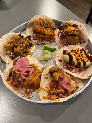 3 vegan tacos - 1 of each style (crispy or fresh/seared) at The Taco Club in Revelstoke