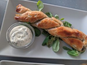 Phyllo Roll at Katharos Lounge in Santorini