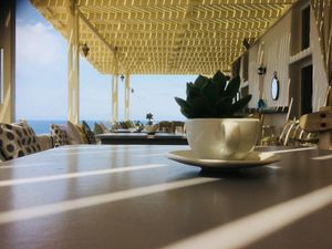 View to the sea at Katharos Lounge in Santorini