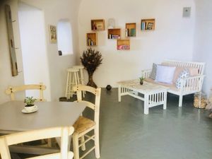 Indoor den at Katharos Lounge in Santorini