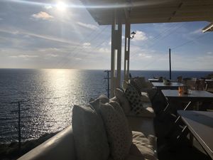Ocean view at Katharos Lounge in Santorini